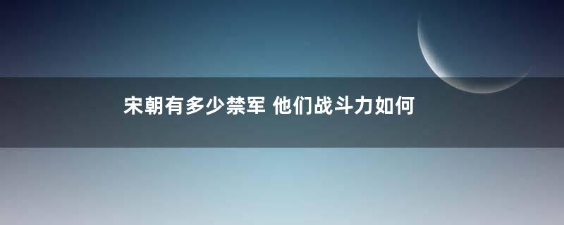 宋朝有多少禁军 他们战斗力如何